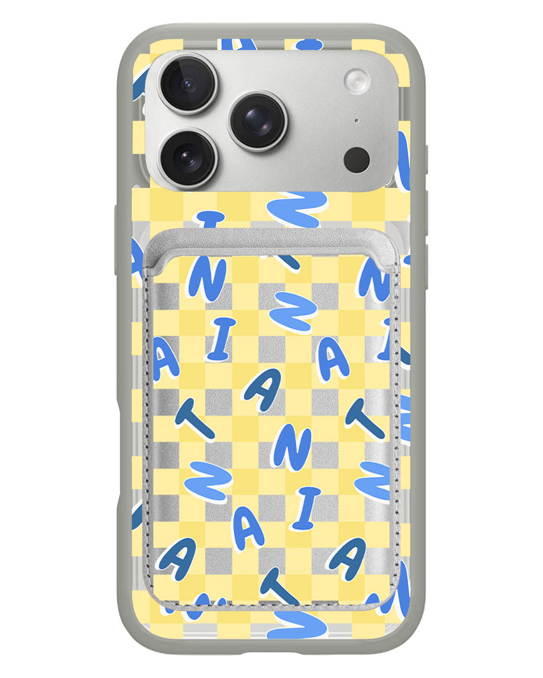 iPhone Magnetic Wallet Case - Checkered Monogram 3.0