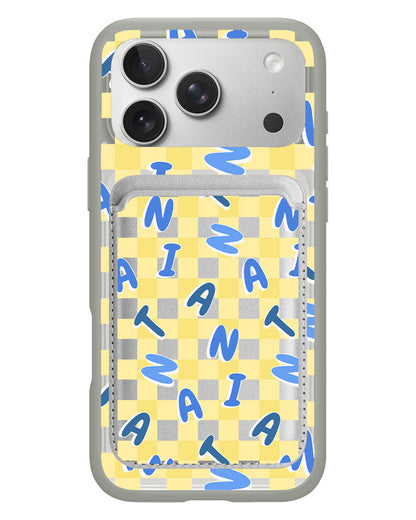 iPhone Magnetic Wallet Case - Checkered Monogram 3.0