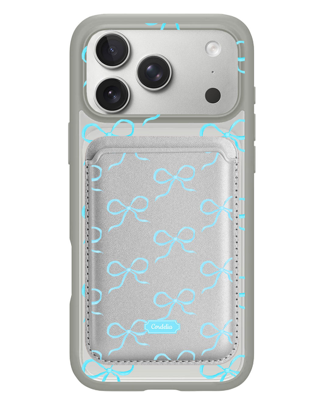 iPhone Magnetic Wallet Case - Coquette Blue Bow
