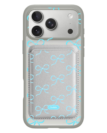 iPhone Magnetic Wallet Case - Coquette Blue Bow