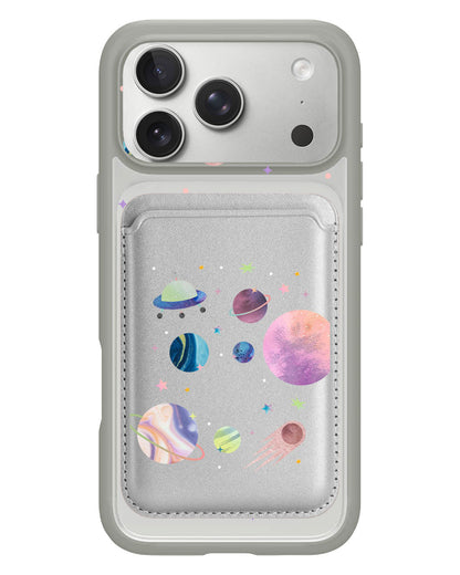 iPhone Magnetic Wallet Case - Pink Planet