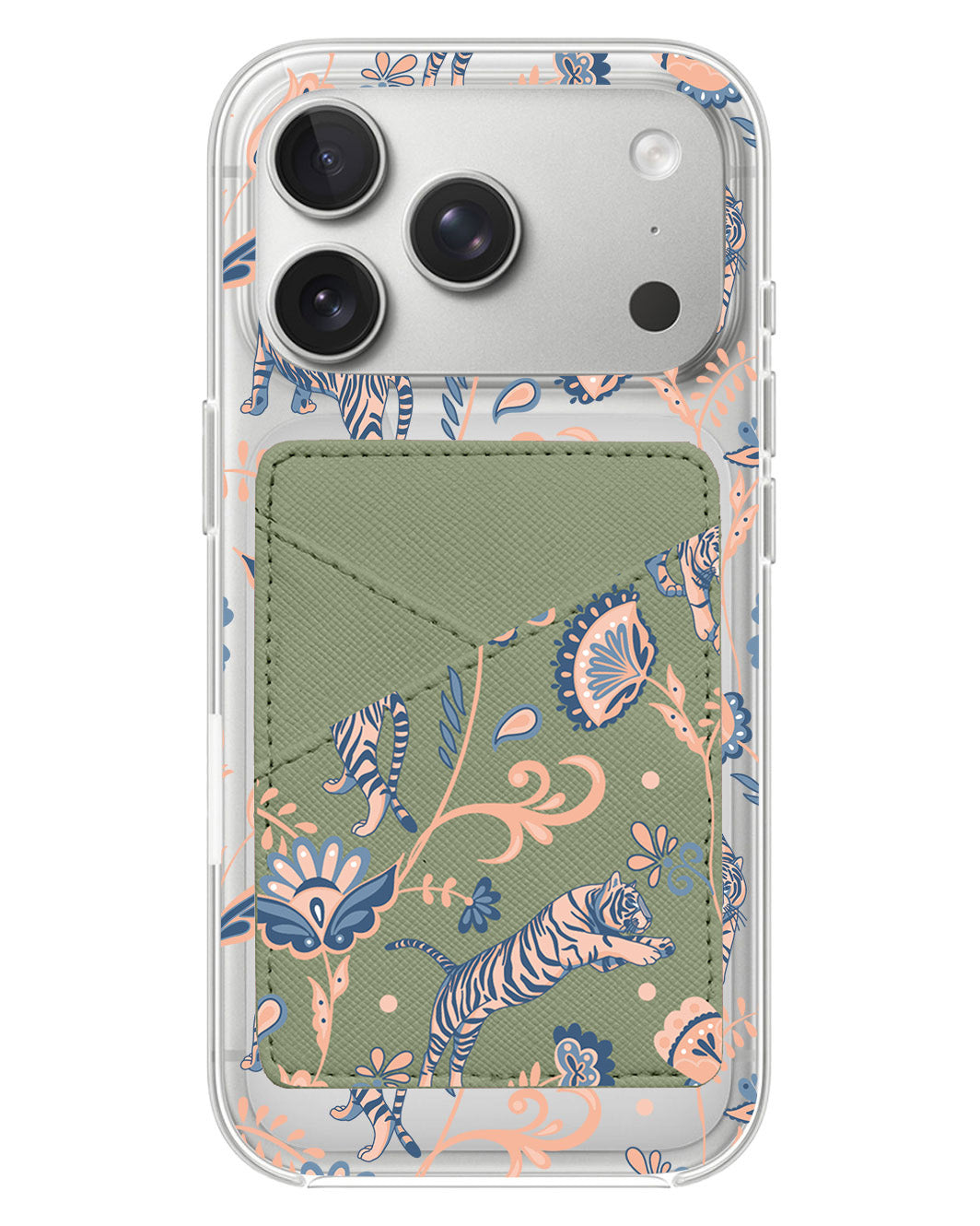 iPhone Phone Wallet Case - Tiger & Floral 5.0