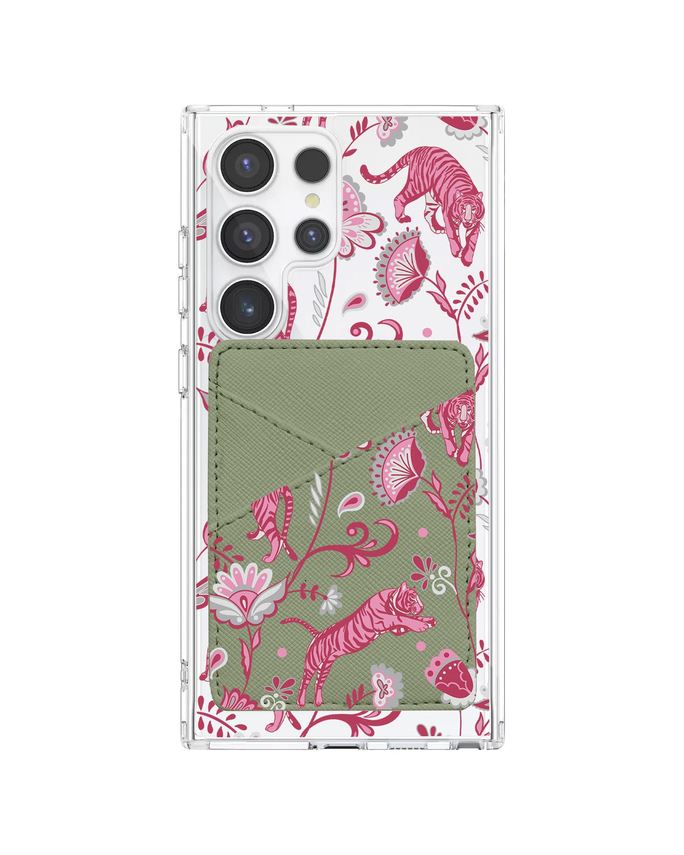 Android Phone Wallet Case - Tiger & Floral 7.0