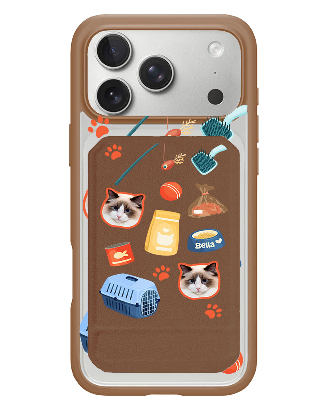 iPhone Magnetic Multifold Wallet - Pet Grid Kitty Adventures