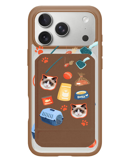 iPhone Magnetic Multifold Wallet - Pet Grid Kitty Adventures
