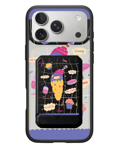 iPhone Magnetic Multifold Wallet - Candy doodle