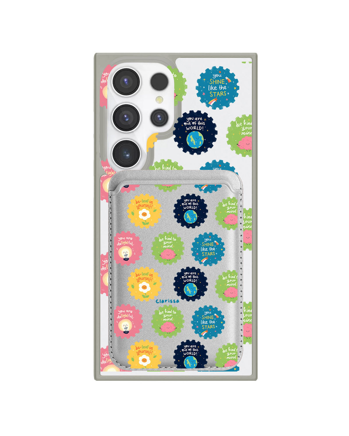 Android Magnetic Wallet Case - Quotes Stamps