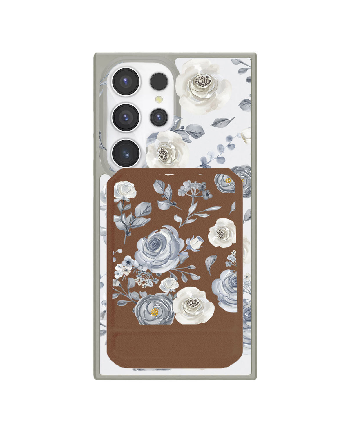 Android Magnetic Multifold Wallet - Blue Rose