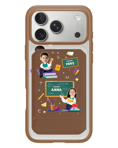 iPhone Magnetic Multifold Wallet - Face Grid Dream Teacher