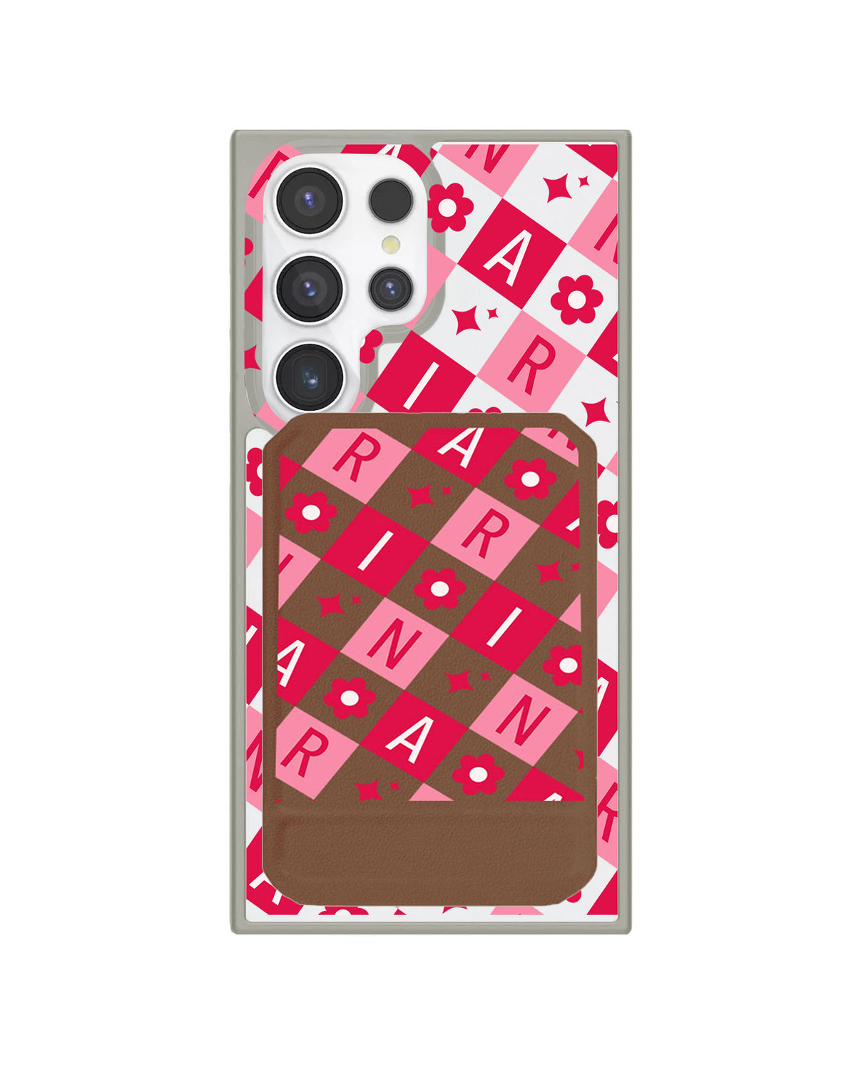 Android Magnetic Multifold Wallet - Flower Grid Monogram 1.0