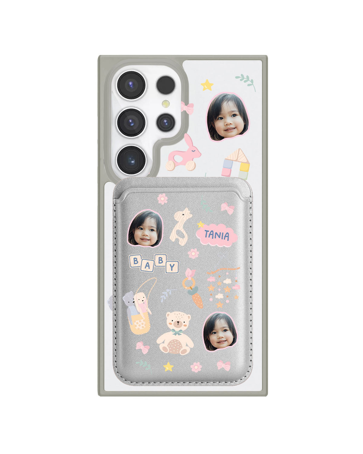 Android Magnetic Wallet Case - Face Grid Girl Toys