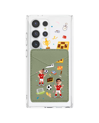 Android Phone Wallet Case - Face Grid Dream Soccer