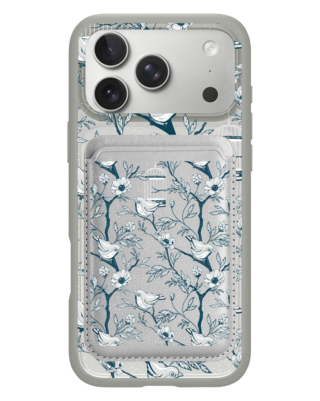 iPhone Magnetic Wallet Case - Lovebird Monochrome