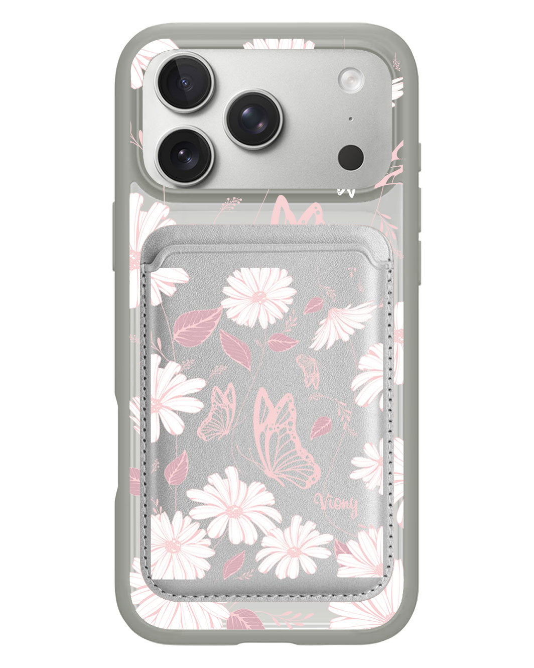 iPhone Magnetic Wallet Case - Butterfly & Daisy
