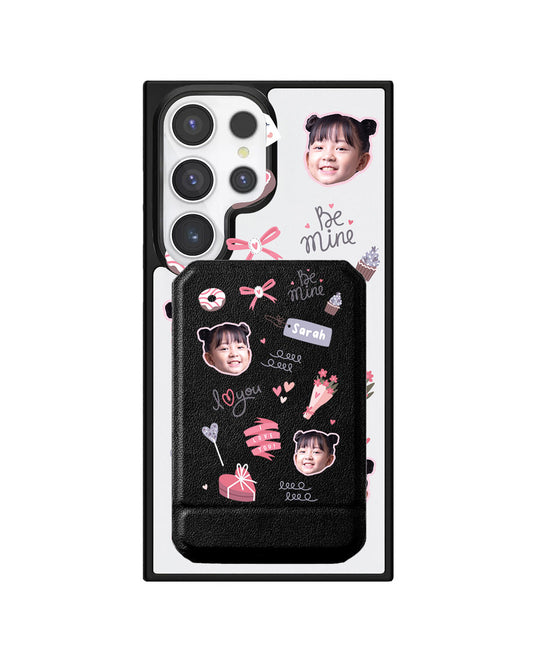 Android Magnetic Multifold Wallet - Face Grid Lovely