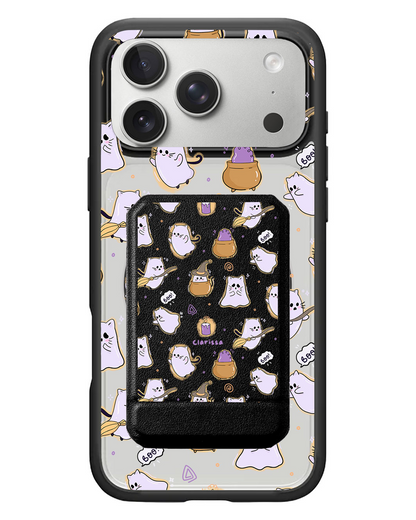 iPhone Magnetic Multifold Wallet - Spooky Cat