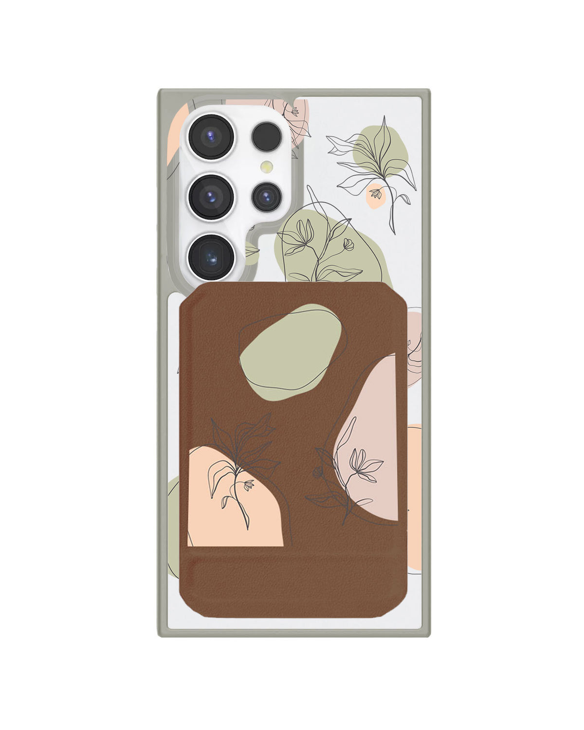 Android Magnetic Multifold Wallet - Sketchy Flower