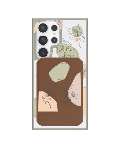Android Magnetic Multifold Wallet - Sketchy Flower