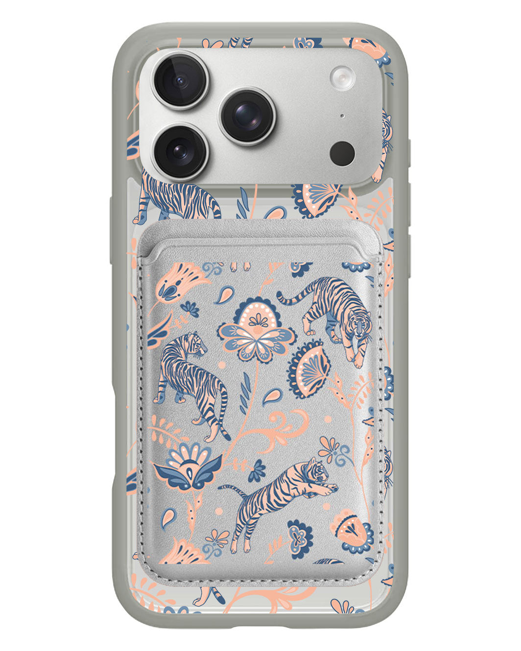 iPhone Magnetic Wallet Case - Tiger & Floral 5.0
