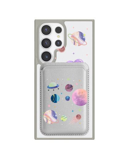 Android Magnetic Wallet Case - Pink Planet