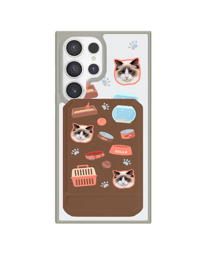 Android Magnetic Multifold Wallet - Pet Grid Kitty Cozy Corner