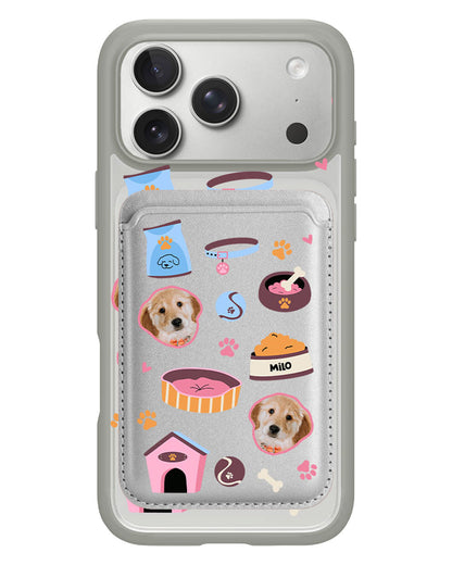 iPhone Magnetic Wallet Case - Pet Grid Puppy Cozy Day