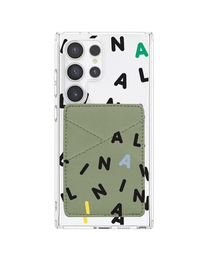 Android Phone Wallet Case - Monogram 2.0 Black