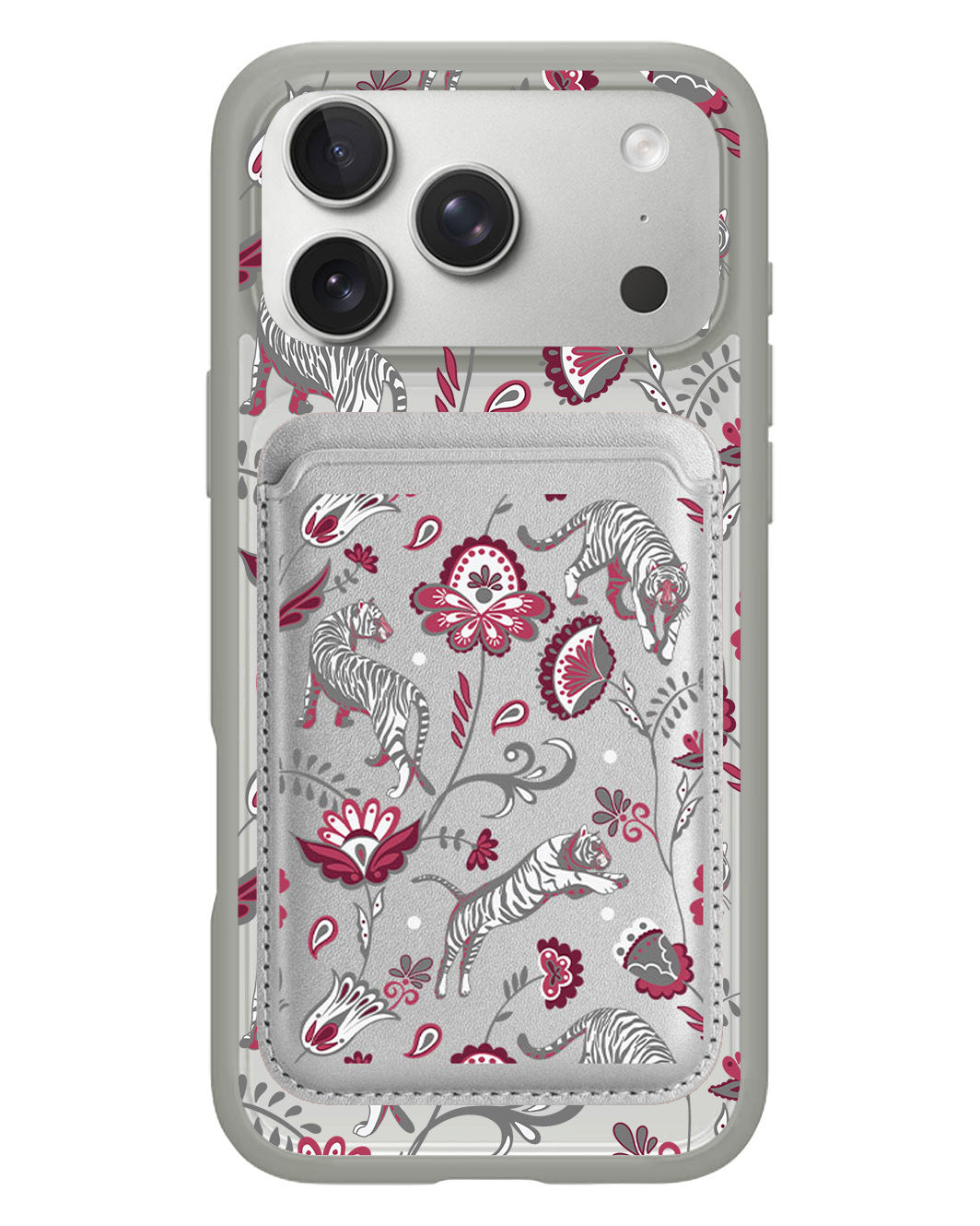 iPhone Magnetic Wallet Case - Tiger & Floral 6.0