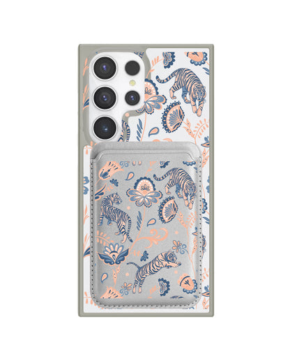 Android Magnetic Wallet Case - Tiger & Floral 5.0