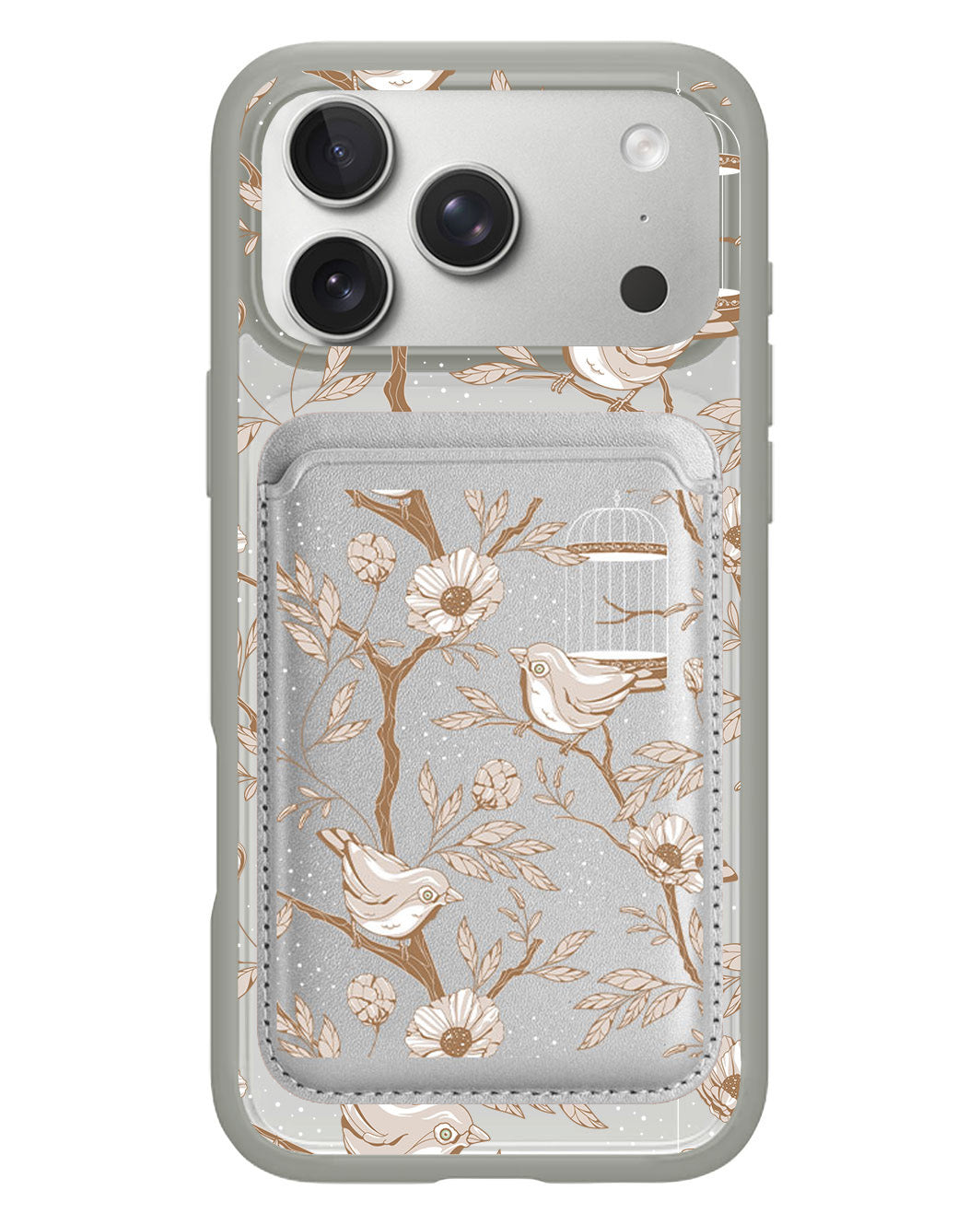 iPhone Magnetic Wallet Case - Lovebird Monochrome 3.0
