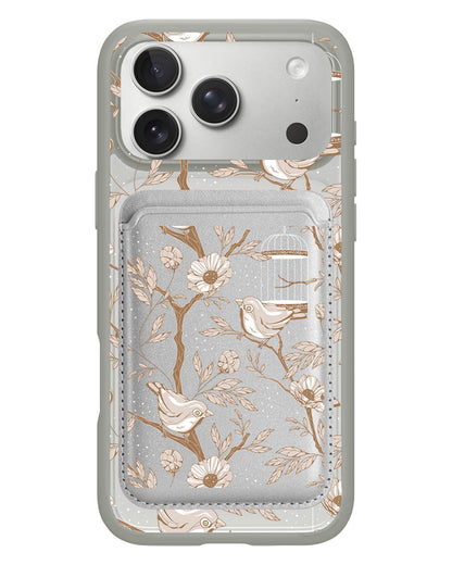 iPhone Magnetic Wallet Case - Lovebird Monochrome 3.0