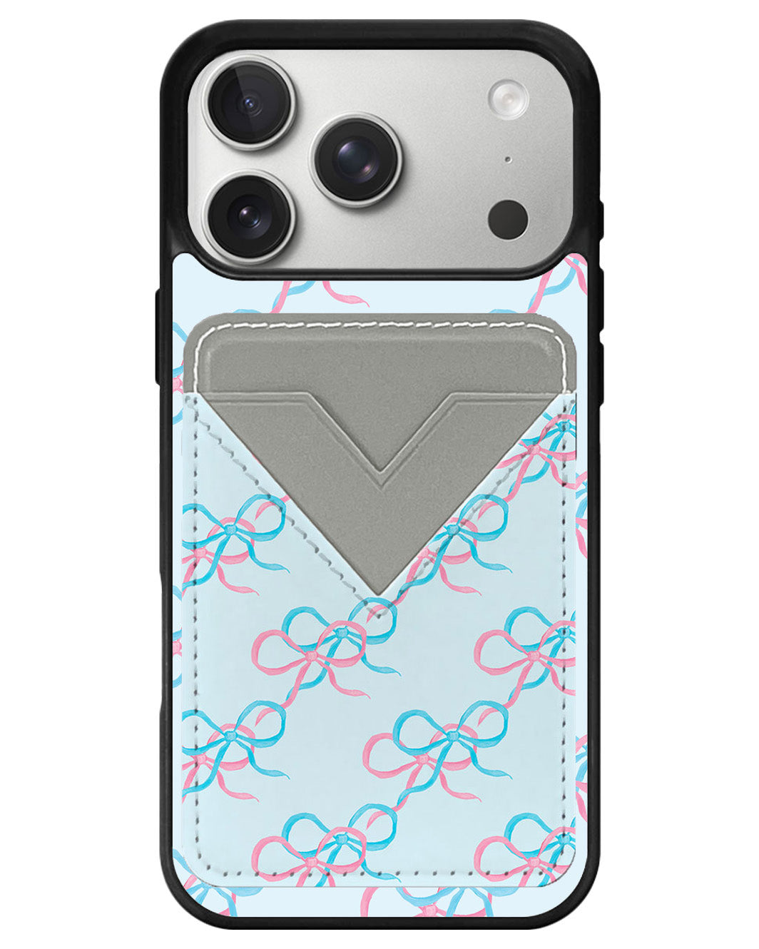 iPhone Avant Wallet Case - Coquette Pink & Blue Bow