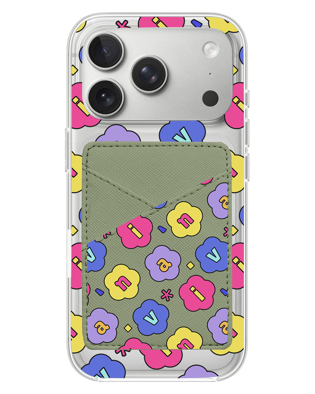 iPhone Phone Wallet Case - Flower Petals Monogram 2.0