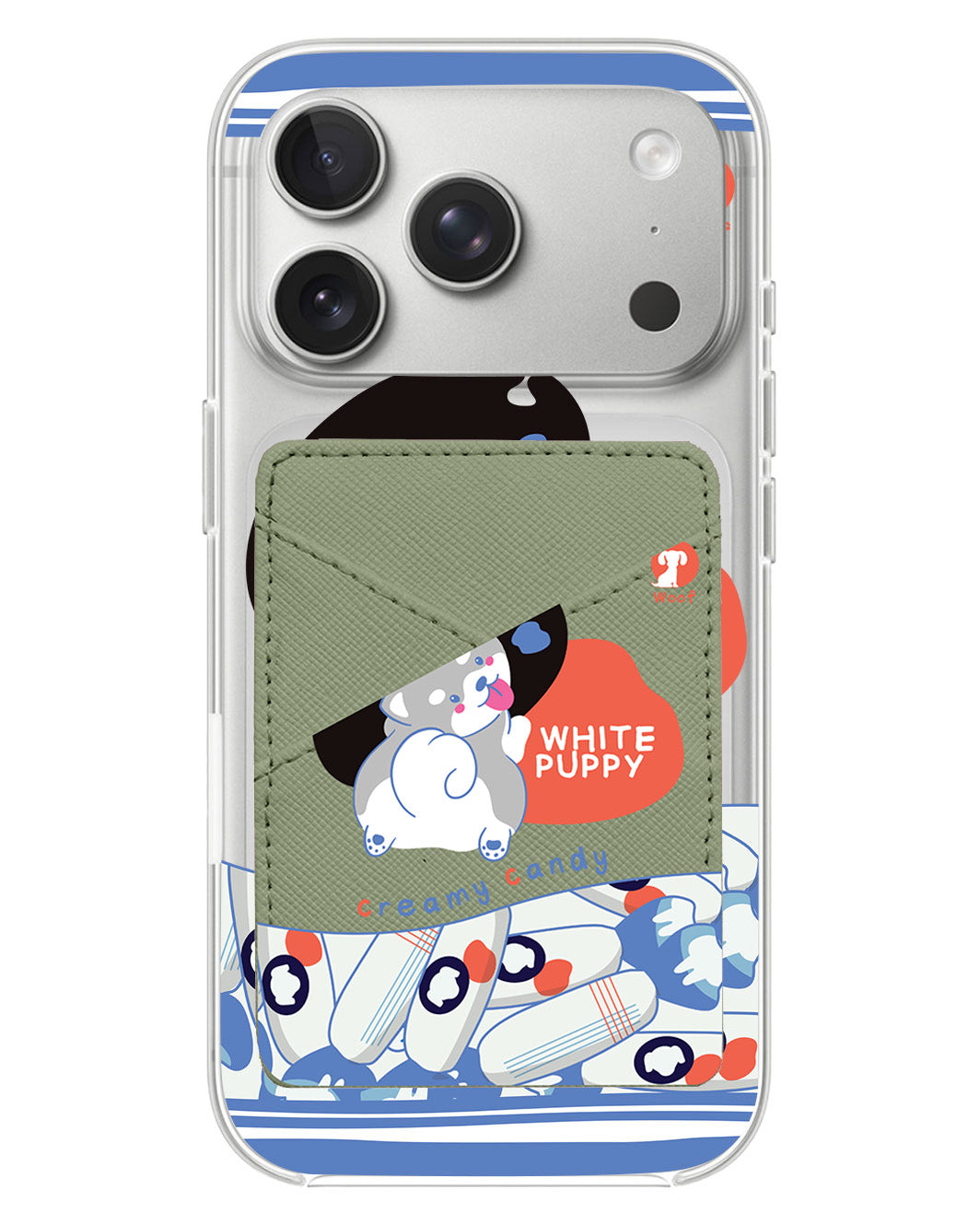 iPhone Phone Wallet Case - White Puppy