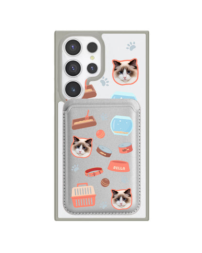 Android Magnetic Wallet Case - Pet Grid Kitty Cozy Corner