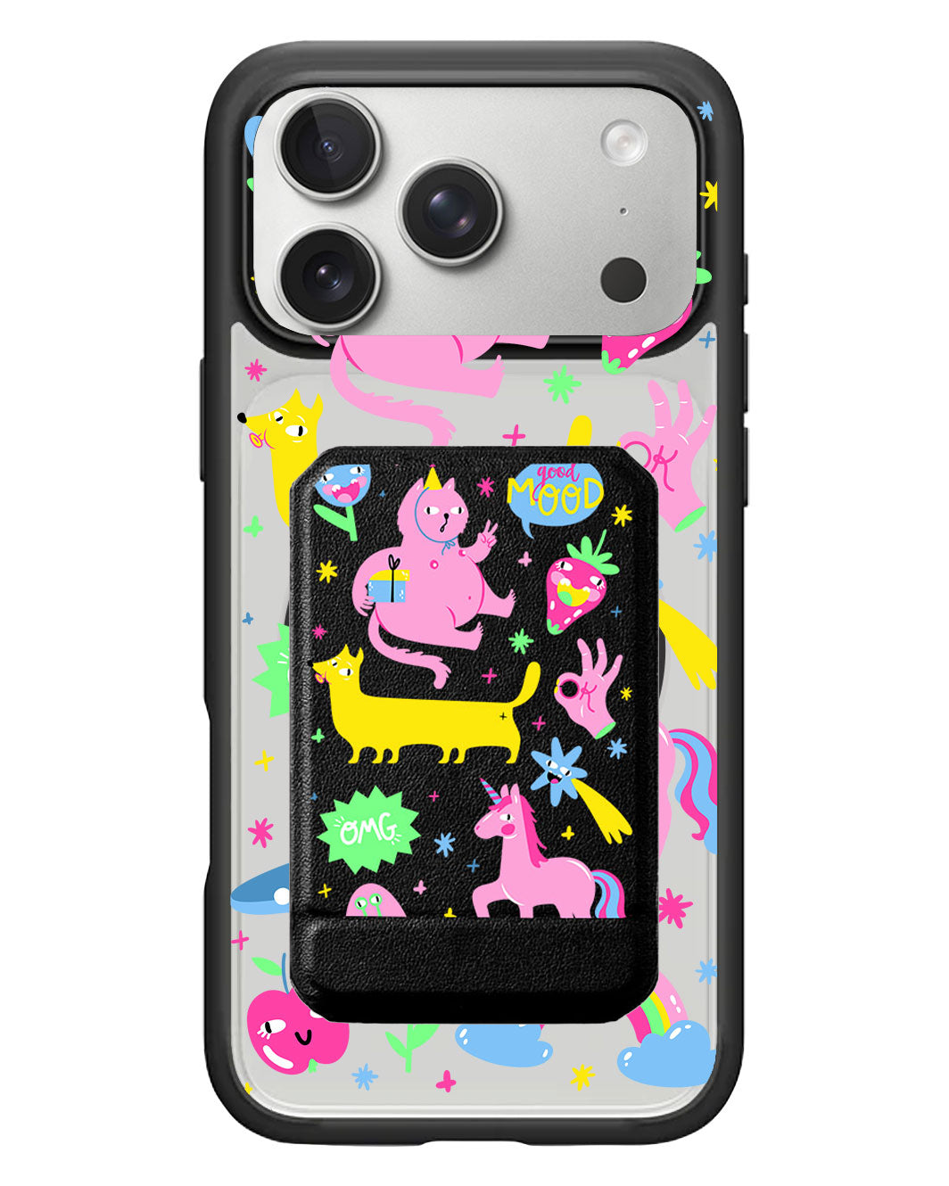 iPhone Magnetic Multifold Wallet - Monster Say Good Mood