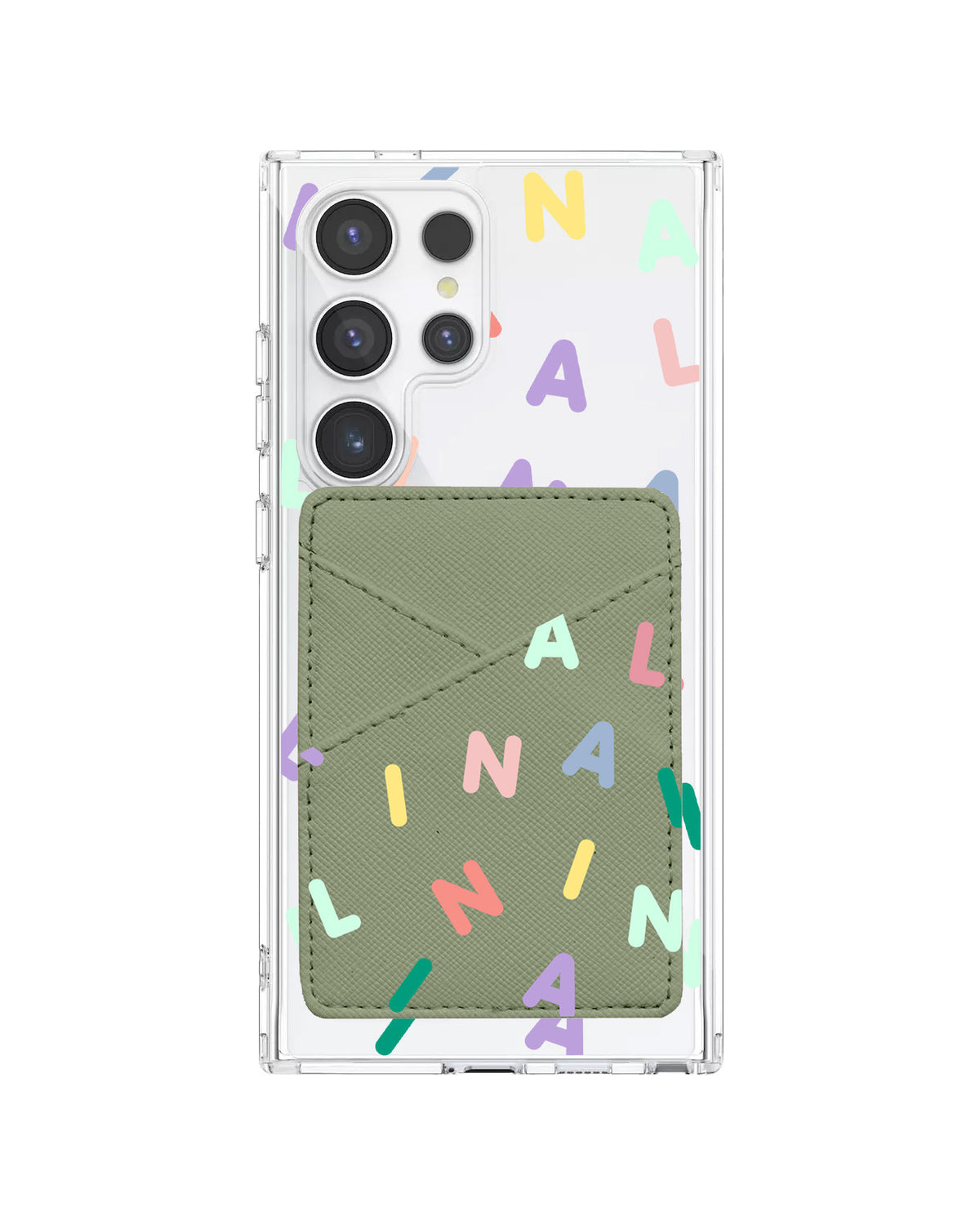 Android Phone Wallet Case - Monogram 2.0 Rainbow