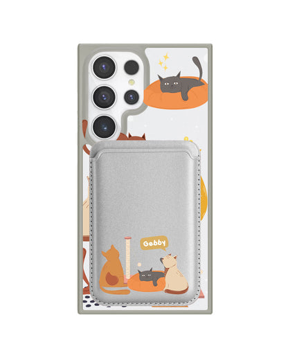 Android Magnetic Wallet Case - Playful Cat
