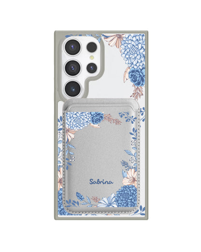 Android Magnetic Wallet Case - Blue Florals
