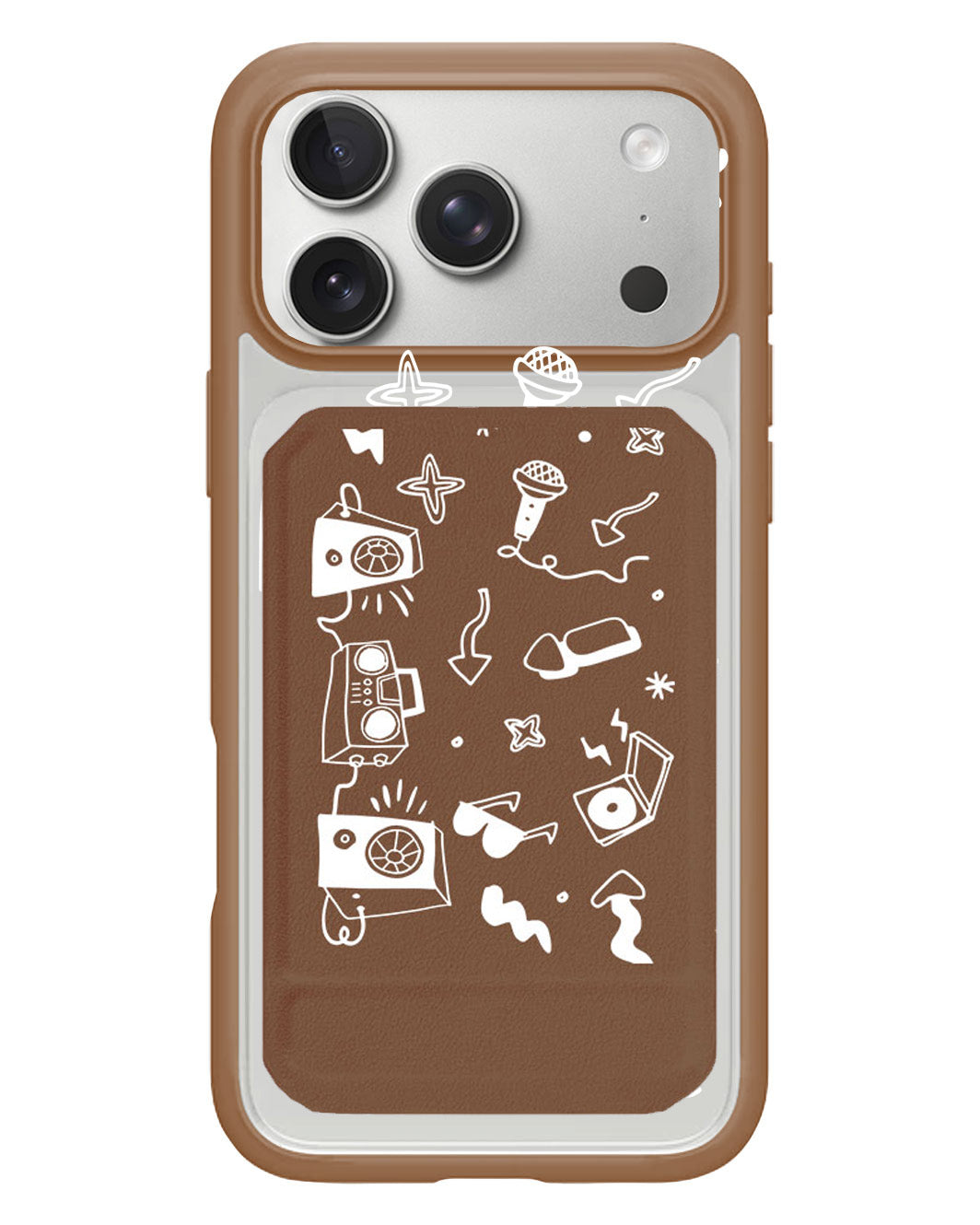iPhone Magnetic Multifold Wallet - Rock N Roll White