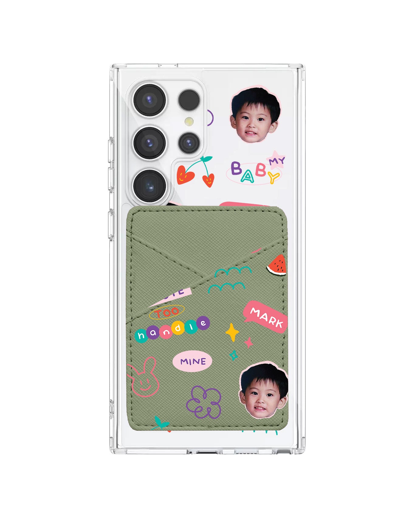 Android Phone Wallet Case - Face Grid Abstract