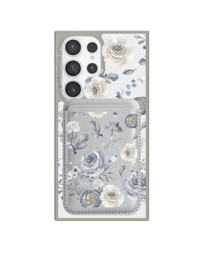 Android Magnetic Wallet Case - Blue Rose