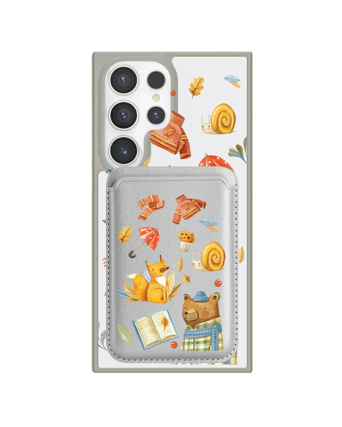 Android Magnetic Wallet Case - Bear & Fox