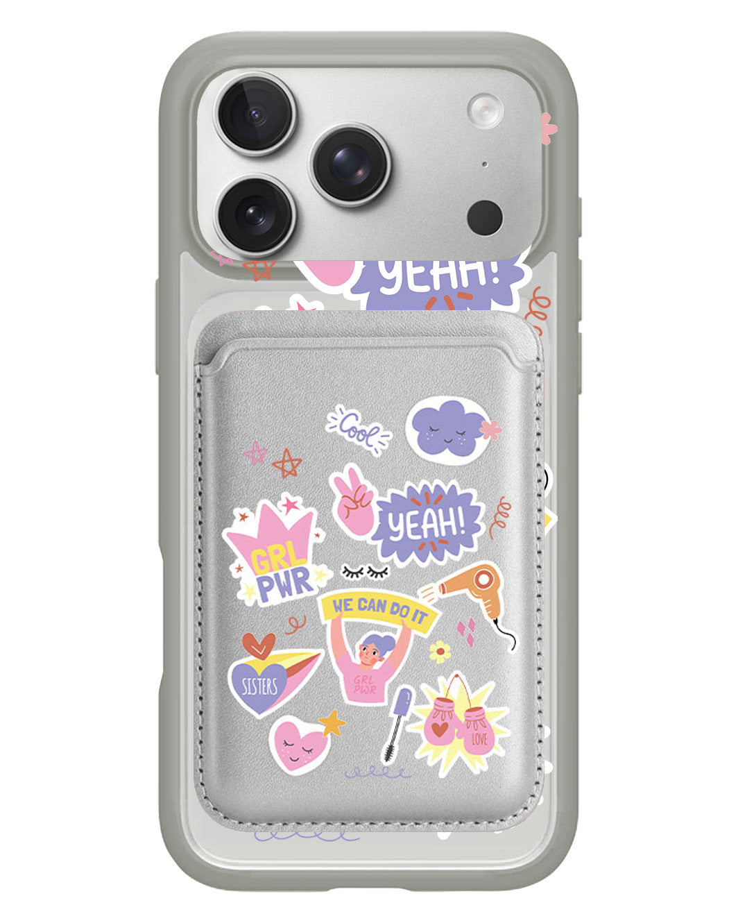 iPhone Magnetic Wallet Case - Girl Power Sticker Pack