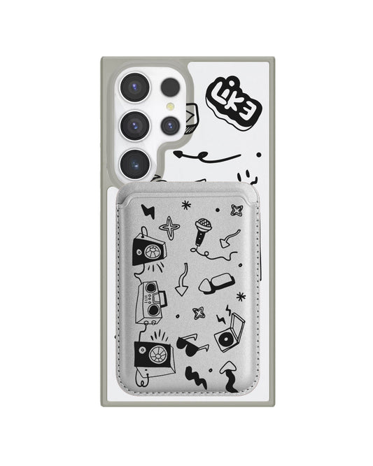 Android Magnetic Wallet Case - Social Black