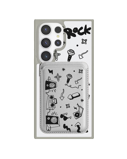 Android Magnetic Wallet Case - Rock N Roll Black