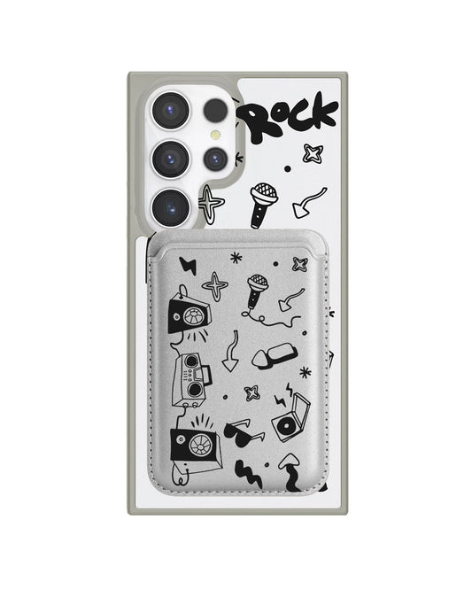 Android Magnetic Wallet Case - Rock N Roll Black