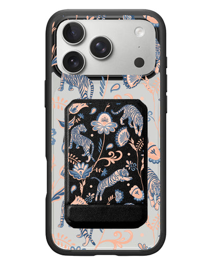 iPhone Magnetic Multifold Wallet -Tiger & Floral 5.0