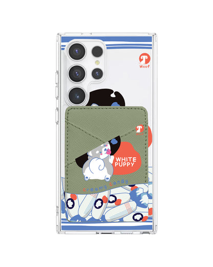 Android Phone Wallet Case - White Puppy