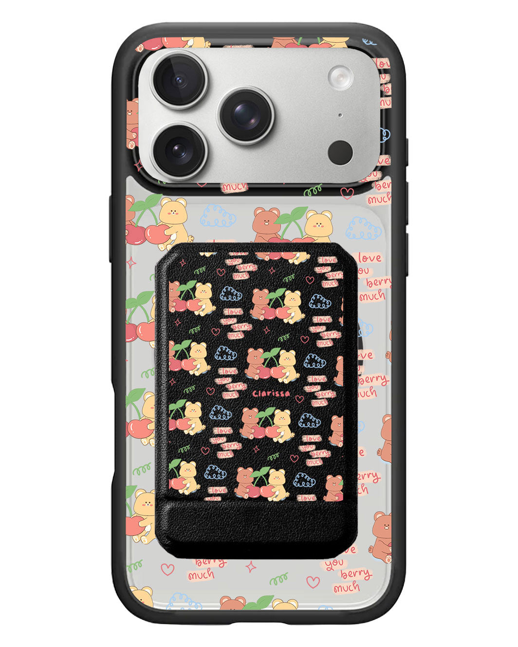 iPhone Magnetic Multifold Wallet - Cherry Bear